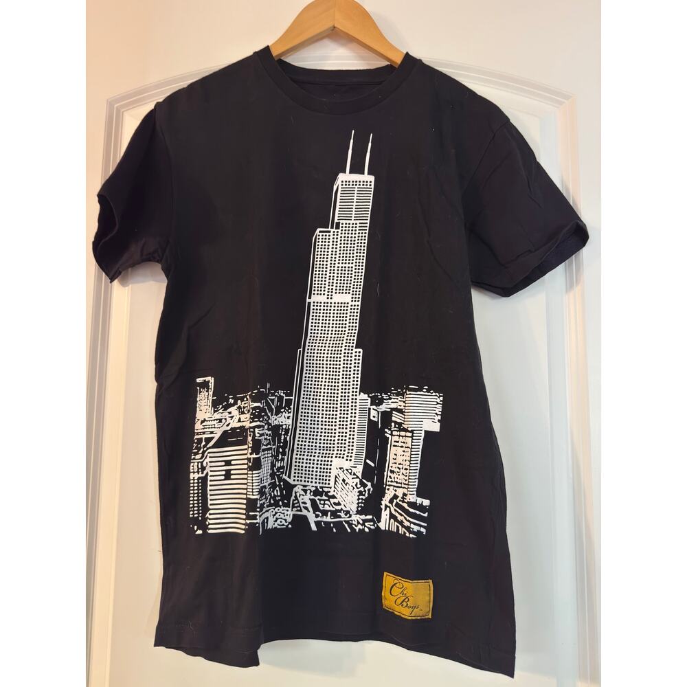 ChiBoys Chicago Sears Willis Tower Graphic Tee Black Medium
